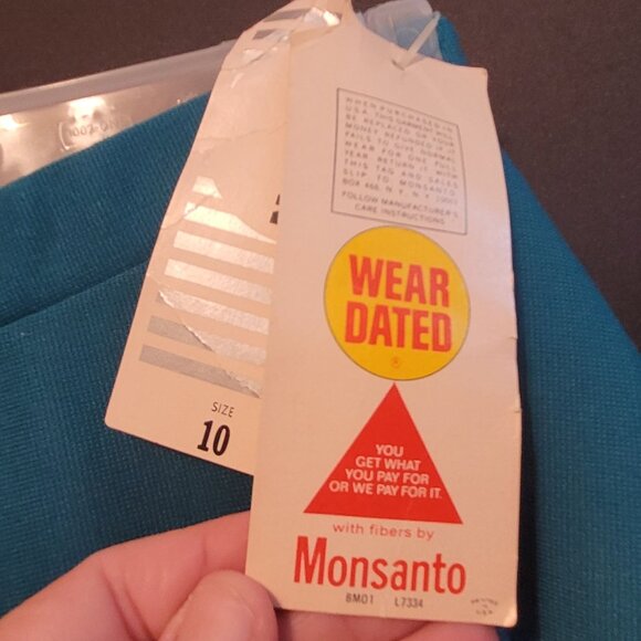 Vintage Polyester A Line Skirt Devon Original Tags Teal Size 10 Elastic is Good - Picture 5 of 7